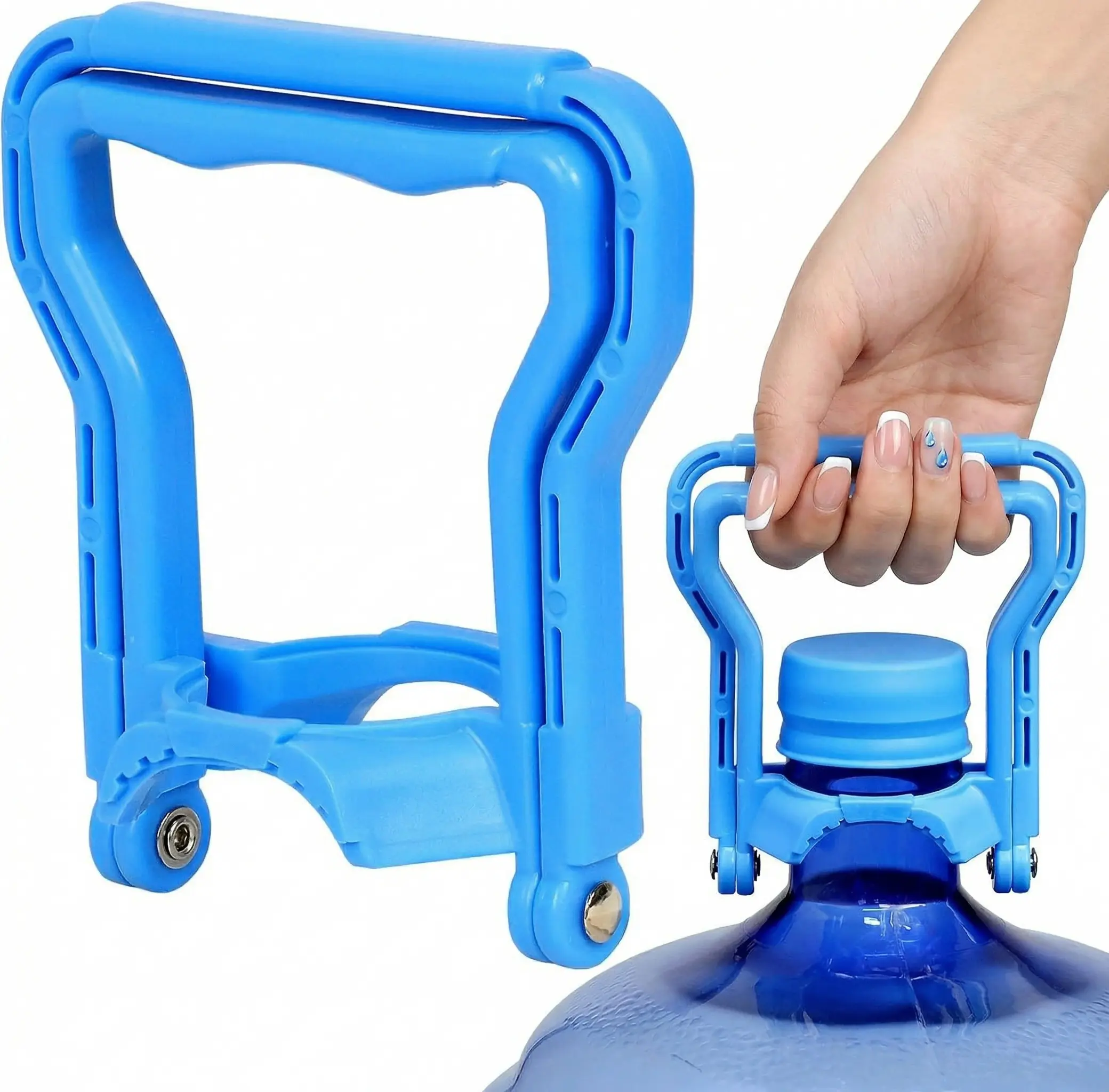 5 Gal Drinking Water Bottle Handle, Heavy-Duty Bottle Holder for Easy Carrying, Dual-Mode Design (Single/Dual-Person Lift), Ergonomic Grip – Fits Standard 5 Gal Jugs (Blue)
