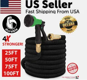 4X Stronger Deluxe Expandable Flexible Garden Hose Water Hose 25, 50, 75, 100FT