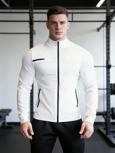 Men's New Spring Autumn Casual Running Sports Full Zip Fitness Jacket, Quick Dry Top, Comfortable and Stylish Workout Wear