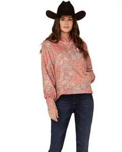 Hooey Women's Oversized Allover Floral Print Hoodie - Hh11206pk