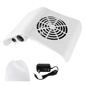 Nail Dust Collector, Powerful Vacuum Fan Vent Dust Collector Extractor Electric Dust Suction Machine White，with Reusable Filter, Nail and Foot Repair Tool for Home Salon