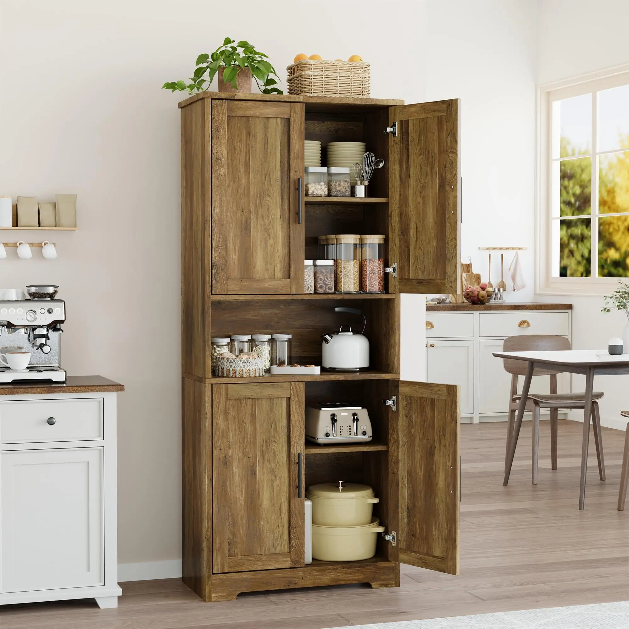 70in Tall Kitchen Pantry Cabinet, Storage Cabinet