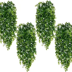 4-Piece Artificial Hanging Plants Set, UV-Resistant Eucalyptus Leaves, Bohemian Wall Decor, Indoor/outdoor Use, Bedroom/living Room Decoration