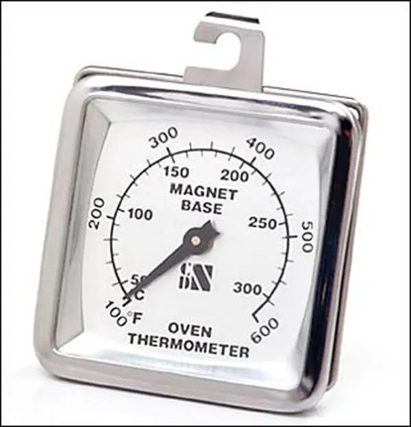 212 MAIN CDN MOT1 Multi-Mounting Oven Thermometer - Kitchen Essential for Cook Use, Glass Face, Stainless Steel Construction, 100-600°F Dual Fahrenheit & Celsius Scale, Heat Resistant, 3-Way Mounting (Magnet, Stand, Hang)