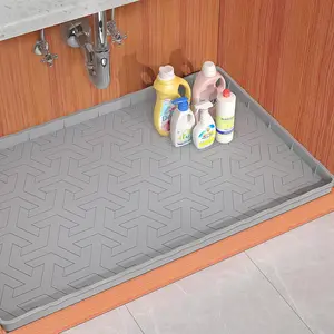 2025 Pro Sevenblue Silicone Rectangular Waterproof Under Sink Mat, 34x22 in Liner & Protector for Kitchen Bottom, Bathroom Cabinet Shelf Drip Tray