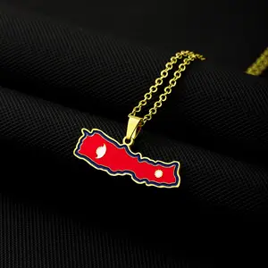 Nepal map pendant necklace Creative map necklace unisex couple jewelry ethnic accessories anniversary gift birthday gift