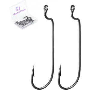 Hooks for Bass Fishing,50Pcs/100Pcs Texas Carolina Rig Worm Hook Weedless/Inline for Soft Plastic Baits Saltwater