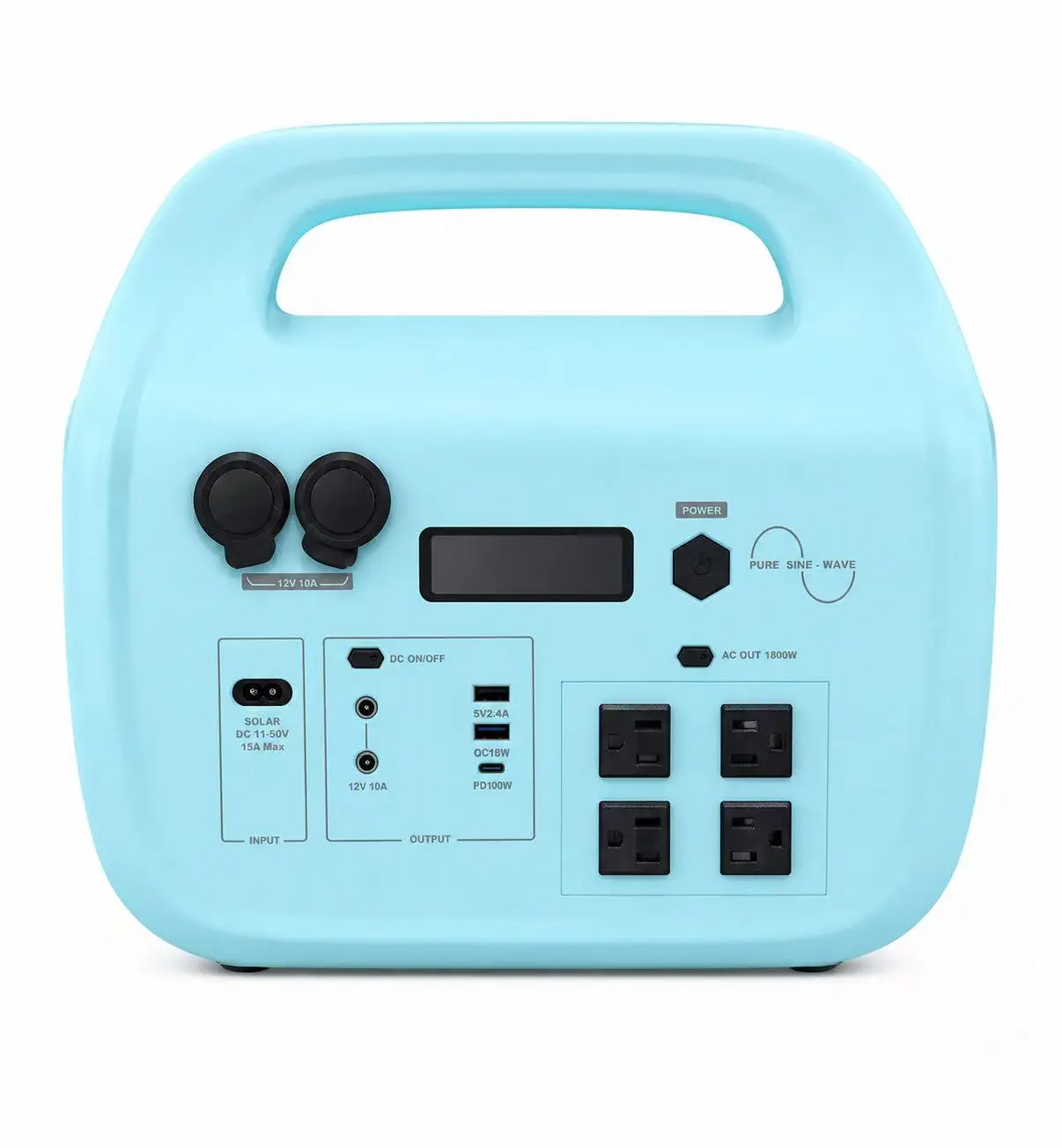 1800W Solar Powered Compact Chargeable Portable Power Supply - Car & Wall Charge, Wave Charging, Fast Charging, USB-A Port, Protection, Multi-Device Compatibility - For Laptops, Drones, Power Tools, Outdoors Use - Manufacturer Warranty