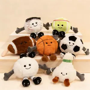 Plush Ball Toys,,Sports Ball Plush Keychains Set Football Basketball Tennis Golf Rugby Mini Plush Ball Pendants, Cute Backpack Charms Bag Accessories, Fun Birthday Christmas Gift for Kids Boys Girls Teens,keychains