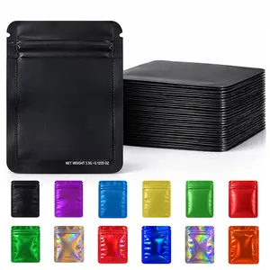 50 Pack Small Solid Color Zip-Seal Foil Pouches (4" x 5") 12 Color Options