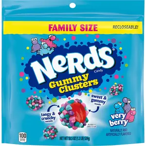Nerds Gummy Clusters Candy, Very Berry, Resealable 18.5 Ounce Big Bag Sweet Snack