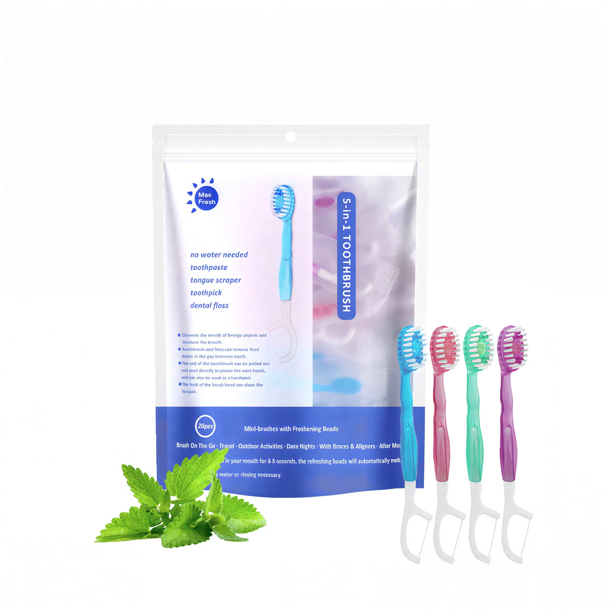 26 Pcs Explosive Beads Disposable Toothbrushes | Fun Fresh Breath & Gentle Clean