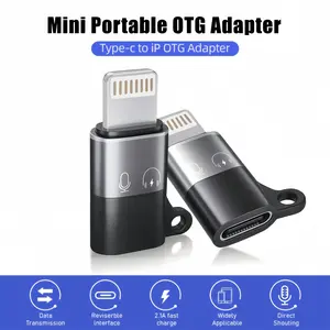 Lightning to Type-C Mini Portable OTG Adapter, 2.1A PD Fast Charging, Support Headphone, Microphone, Sound Card, Live Streaming, Mouse, Keyboard, Hard Drive, Gamepad, Compatible with iPhone11-14
