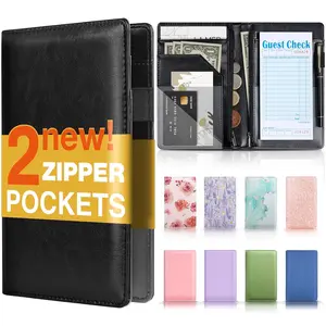 Book 2 Zipper Pocket, Server Books Waitress Waitress Book Servers Fits Waitress Apron Guest Book Waitress Accessories, Serving Book No brand