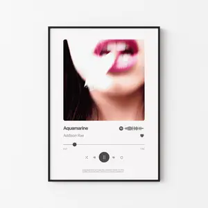 [Sale Up To 40%] [Unframe] Addison Rae "Aquamarine" Poster, Pop Music Wall Art, Soft Girl Aesthetic Decor, Modern Song Artwork, Bedroom Decor, Gift for Fans