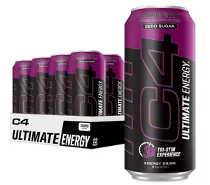 Cellucor C4 Ultimate | Pre Workout Sugar Free Energy Drink | Tri-Stim Experience with 300mg Caffeine + TeaCrine + Dynamine | Atomic Grape | 16oz (Pack of 12)