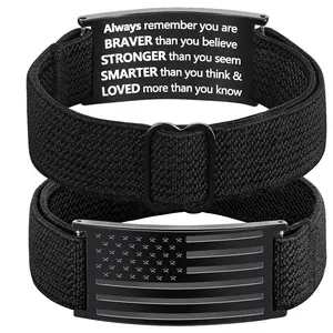 Bible Verse Bracelet for Men,American Flag Cross Bangle Black Adjustable Trendy Men Accessries Christmas Birthday Easter Christian Jewelry Gifts,Trendy Bracelets for Boy,Father's day gifts idea,Dad gift beach jewelry plastic case