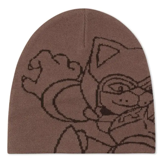 Rokkunerm Skull Beanie (Brown)