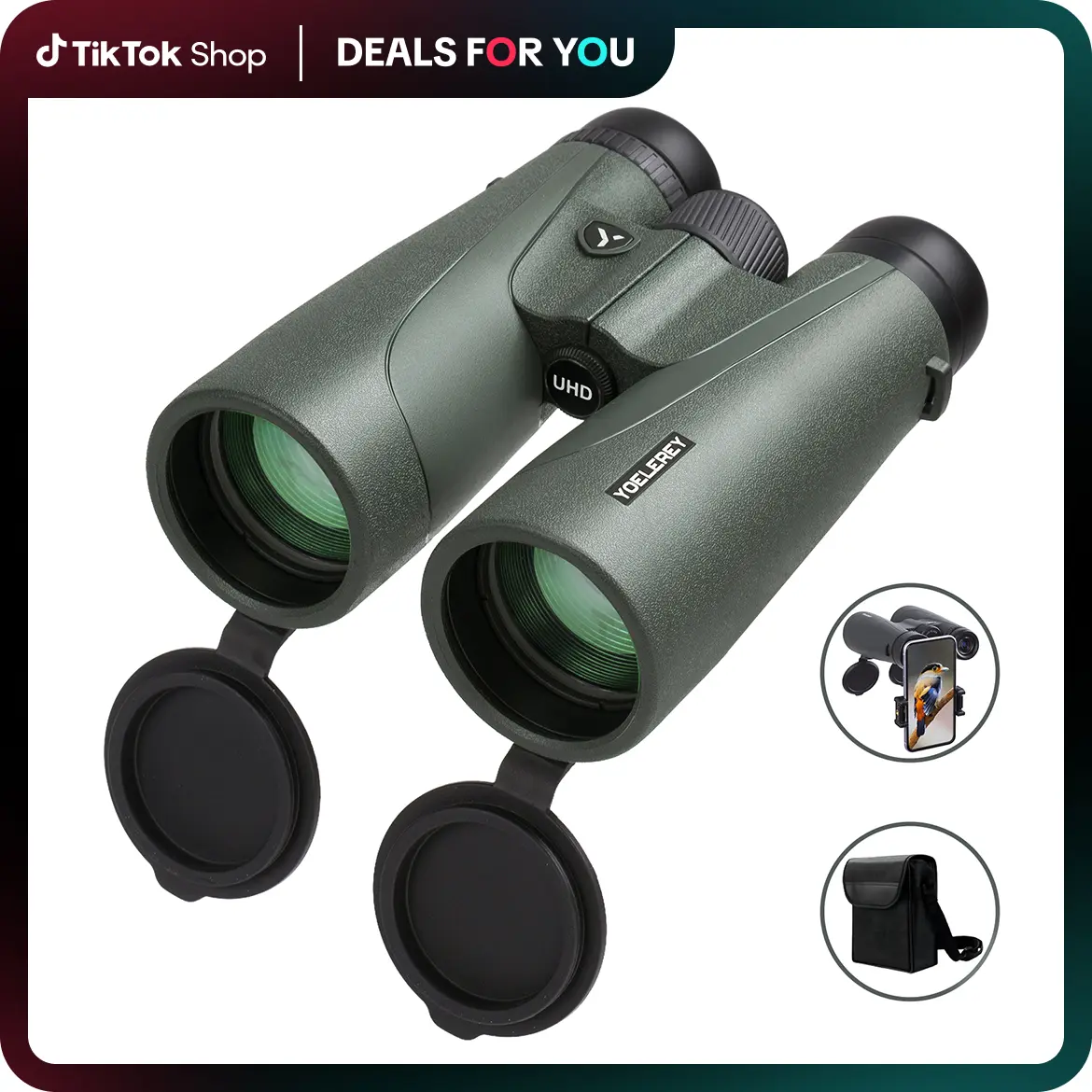 Yoelerey Updated 15x52 UHD High Powered Multi-Coated Binoculars, 23mm Large Eyepieces, BAK4 Prism for Low Light, Camping, Bird Watching, Nature Lovers’ Outdoor Essential, High Powered Binoculars, Camping Equipment, Low Light Lens, Fully Multi-Coated Binoc