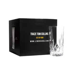 Tom Collins Drinking Glasses – Premium Water Glasses Set of 4 – 12Oz Drinkware Cocktail Glasses Drinkware Cocktail Glasses