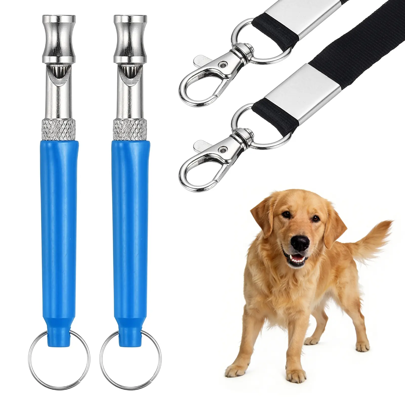 PETAXCELL Dog Whistle, Dog Whistle to Stop Barking, Adjustable Ultrasonic Silent Pet Barking Stopper with Lanyard 2pcs, Intended for All Puppies/ Recall Control/ Command Training