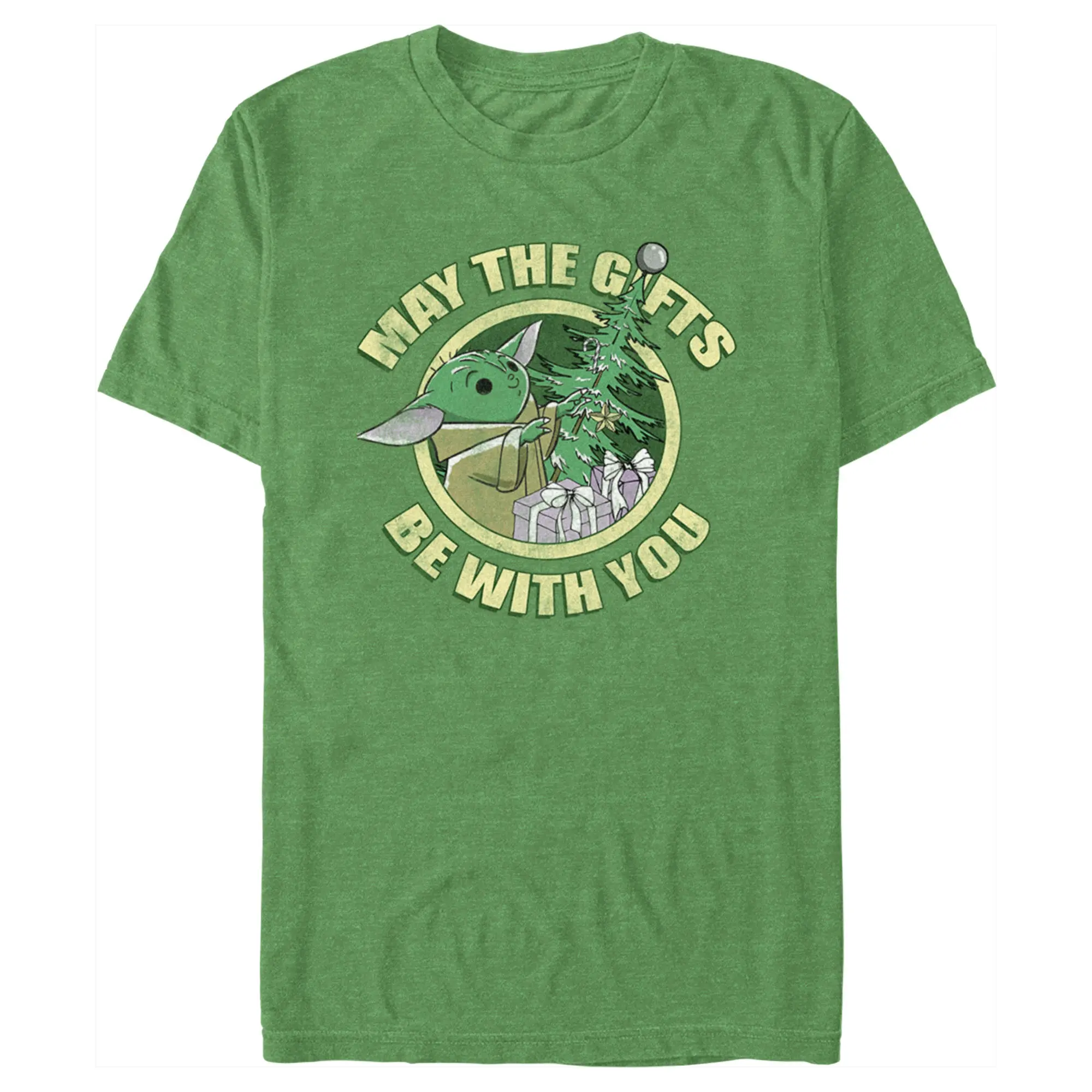Men's Star Wars: The Mandalorian Christmas Grogu May the Gifts Be With You T-Shirt
