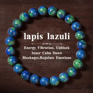 1 Lapis Lazuli Bracelet Perfect for Gifts for Boyfriends — Blue Friendship Bracelet Beaded Jewelry Protective Bracelet Inspirational Gift Fashion Synthetic Bracelet Daily Recommendation Color Block Beaded Crystal Bracelet