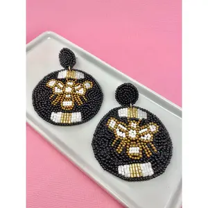 Designer Bee Beaded Earrings