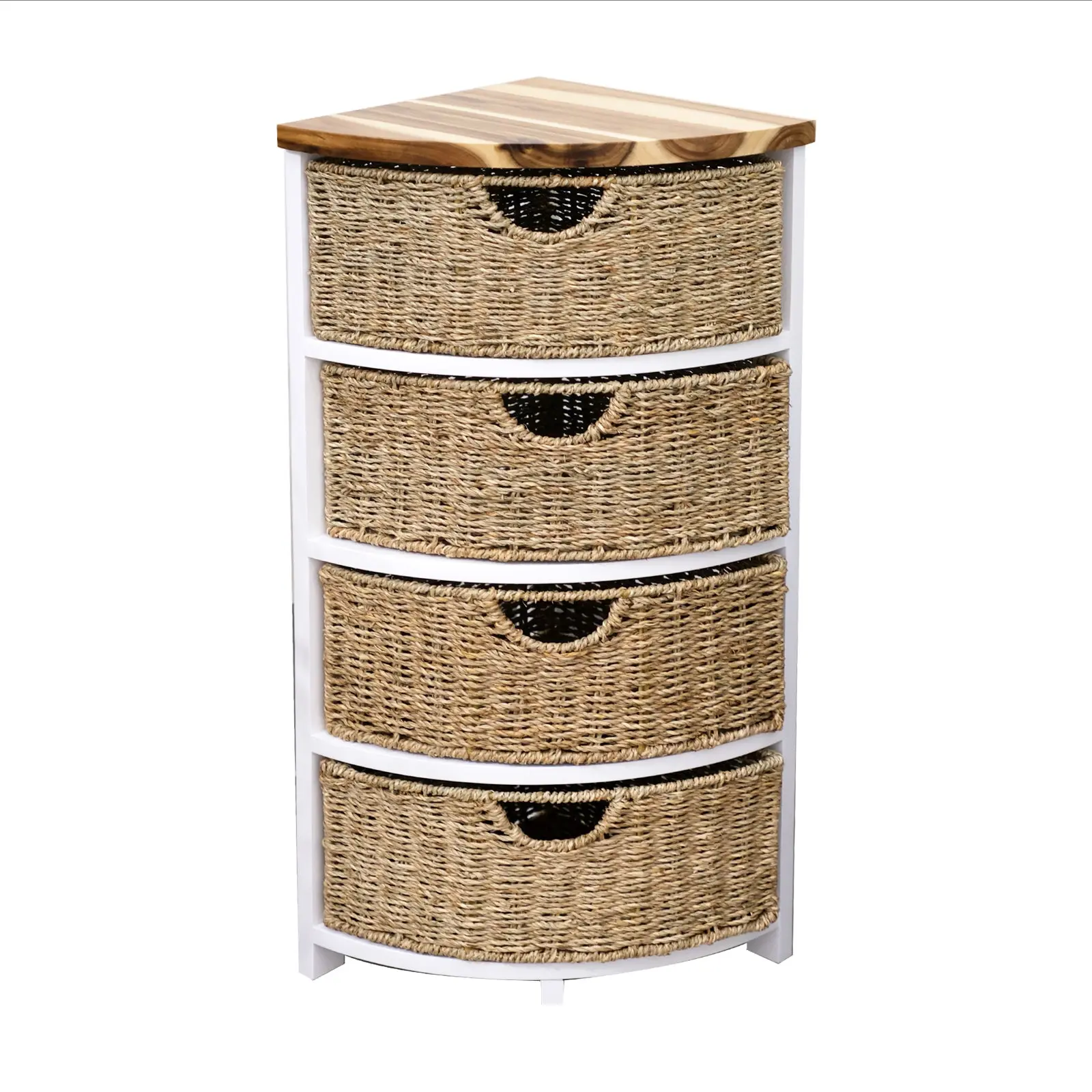 MDF/Wood Corner Cabinet with seagrass drawers