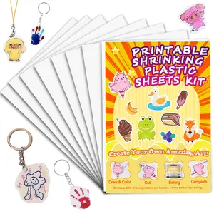 A5 Size Heat Shrink Film DIY Plastic Board, Colored Pencil Hand Drawn Matte Shrink Film, Craft Material for Keychains, Keychain Attachment, Earrings, Necklaces, Keychain Pendant, Keychain for Bags