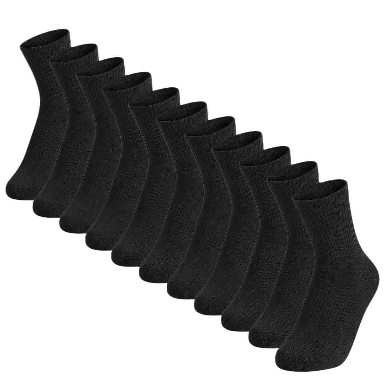 6 Pairs Women’s Athletic Crew Socks, Breathable Cushioned Cotton Socks with Arch Support, Soft Ribbed Sports Socks for Running, Gym, Tennis, Walking & Daily Wear