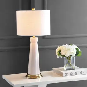 JONATHAN Y Hartley Ceramic Column LED Table Lamp , for bedroom, living room, foyer, hallways, dining room, dorms