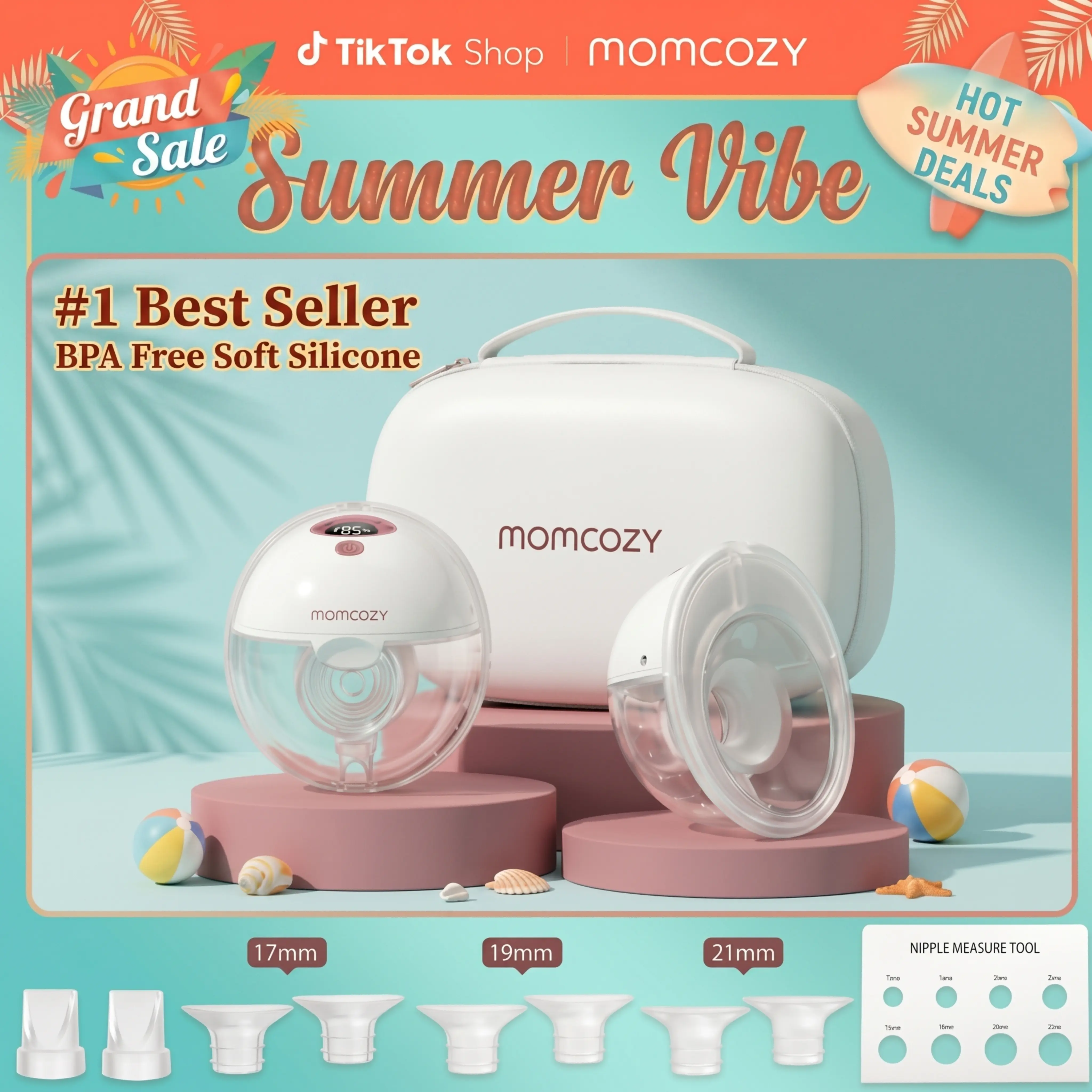 Summer Vibes】Momcozy Breast Pump Hands Free M5, Wearable Breast