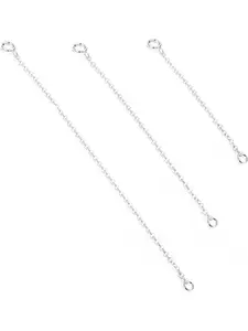 3pcs Necklace Extender Sterling Silver Necklace Extenders for Women 2'' 3'' 4'' Extension Chain Extenders for Necklaces Bracelet Anklet Chain Jewelry
