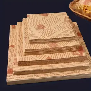 500pcs American Oil-Proof Paper, Food Grade Frying Basket Liner, Disposable Sandwich Wrap Bags, Chicken French Fry Burger Packaging