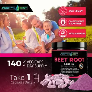 Purity’s Best BEET ROOT POWDER + 4x + 10x + 20x EXTRACT, Cardiovascular Support, Blood Pressure Support