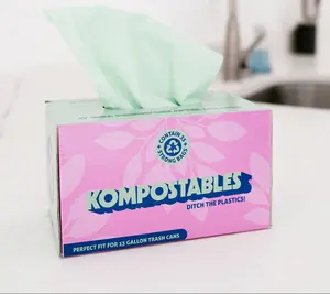 BPI 100% Home Compostable Kitchen Trash Bags, 13 Gallon 1.2 Mil Heavy Duty Unscented Plant Based Bags w/Handles, Tall Biodegradable Garbage, Compost & Food Scrap Waste Can Liners, 35 Ct