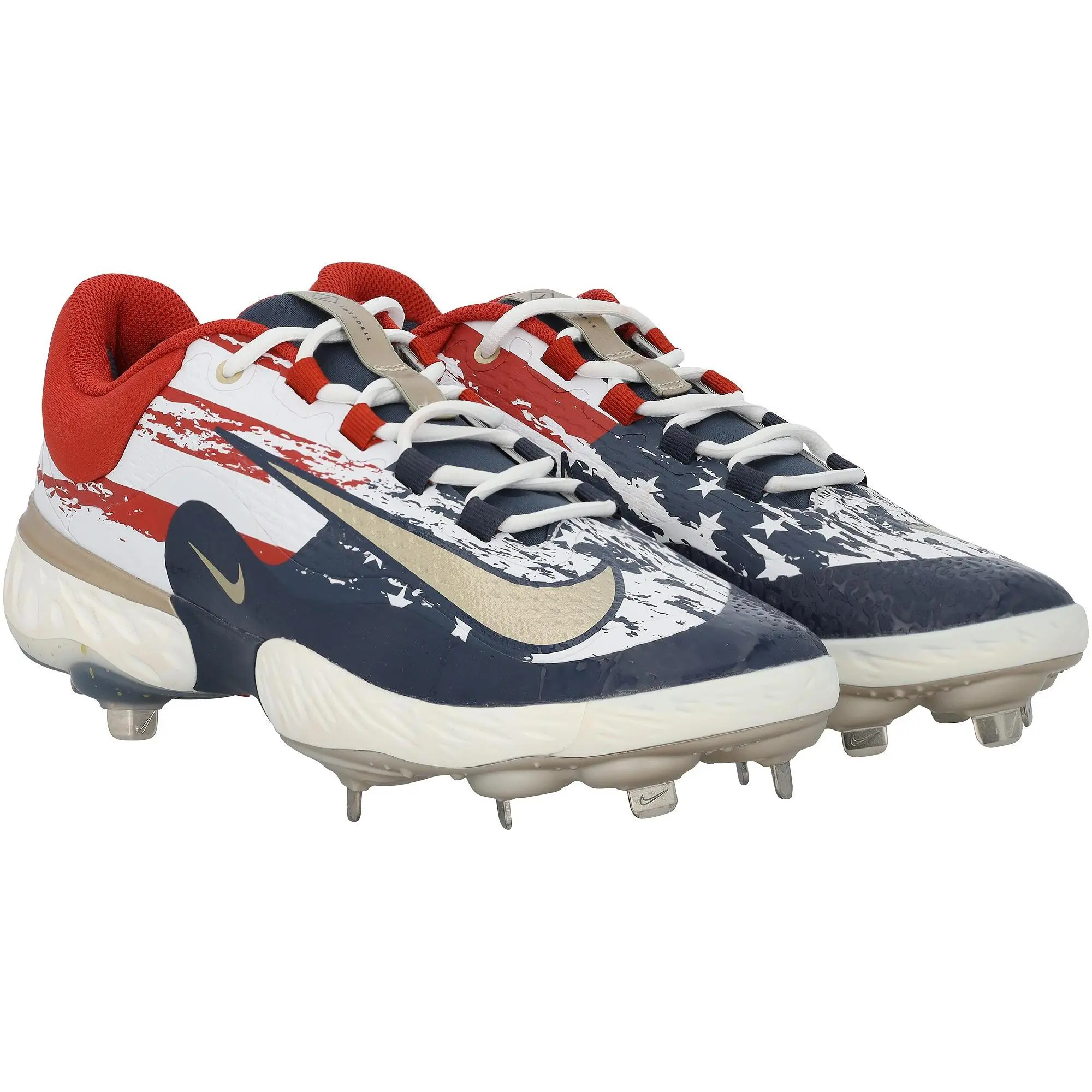 George Springer Toronto Blue Jays Player-Issued Blue and Red Nike Cleats from the 2025 MLB Season - Fanatics Authentic Certified