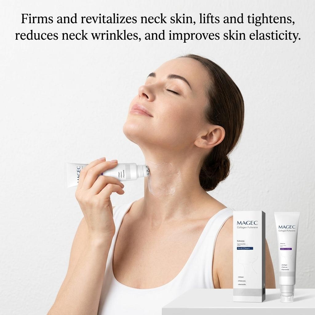 Reduces Wrinkles and Double Chin,Five Rollers for All Around Massage,Collagen Neck Cream,Relieves Edema,Suitable for Wrinkled Skin,with Hyaluronic Acid,VitaminC+E ，Body Care，Perfect Mother’s Day gift outdoorfun