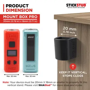 StickStud Mount Box Pro, Adhesive Portable Mounts for Square-Shaped Devices