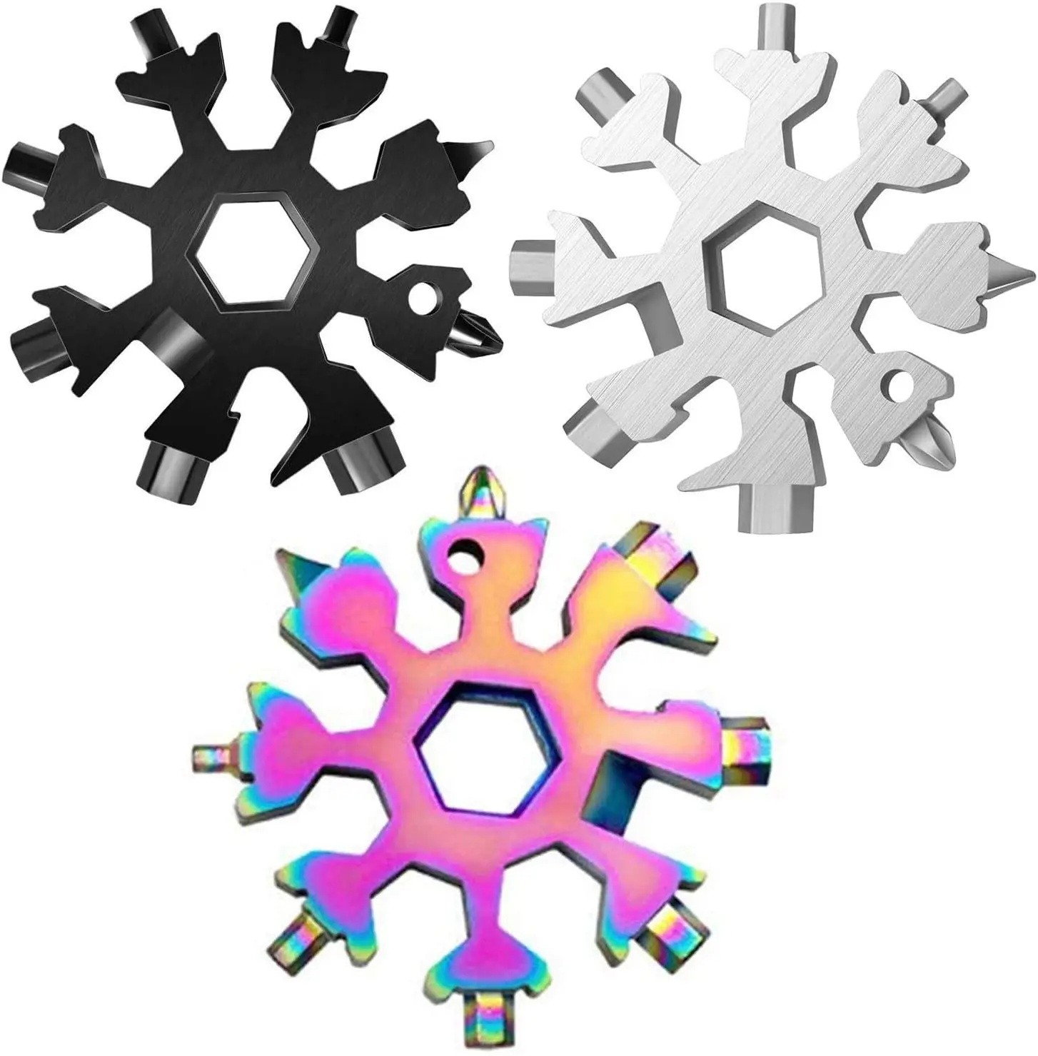 3 Pack Snowflake 18-in-1 Multi Tool, Stainless Steel Snowflake Bottle Opener/Flat Phillips  Kit/Wrench, Durable and Portable to Take
