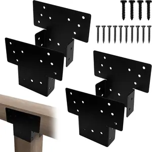Pergola Brackets, 4 Pcs 3-Way T Brackets for 4x4" (Actual 3.6x3.6") Lumber Post, T-Angle Corner for Extension Post Gazebos,, Pergolas, Wood