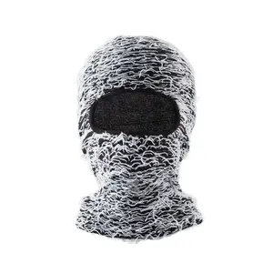 Seantee White/Black Fuzzy Ski Mask Seantee White/Black Fuzzy Ski Mask