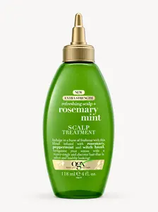 OGX Extra Strength Refreshing + Rosemary Mint Scalp Treatment, Rosemary Mint, 4.0 fl oz Dry Scalp Treatment with Witch Hazel Astringent to Help Remove Scalp Buildup, Paraben-Free, Sulfate Surfactant-Free, 4 fl oz