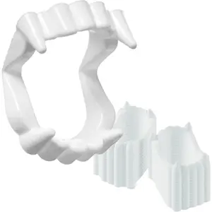 Halloween White Teeth Fangs Teeth, Costume, Funny Halloween Dress-Up, Pretend Play Decoration (12-Pack)
