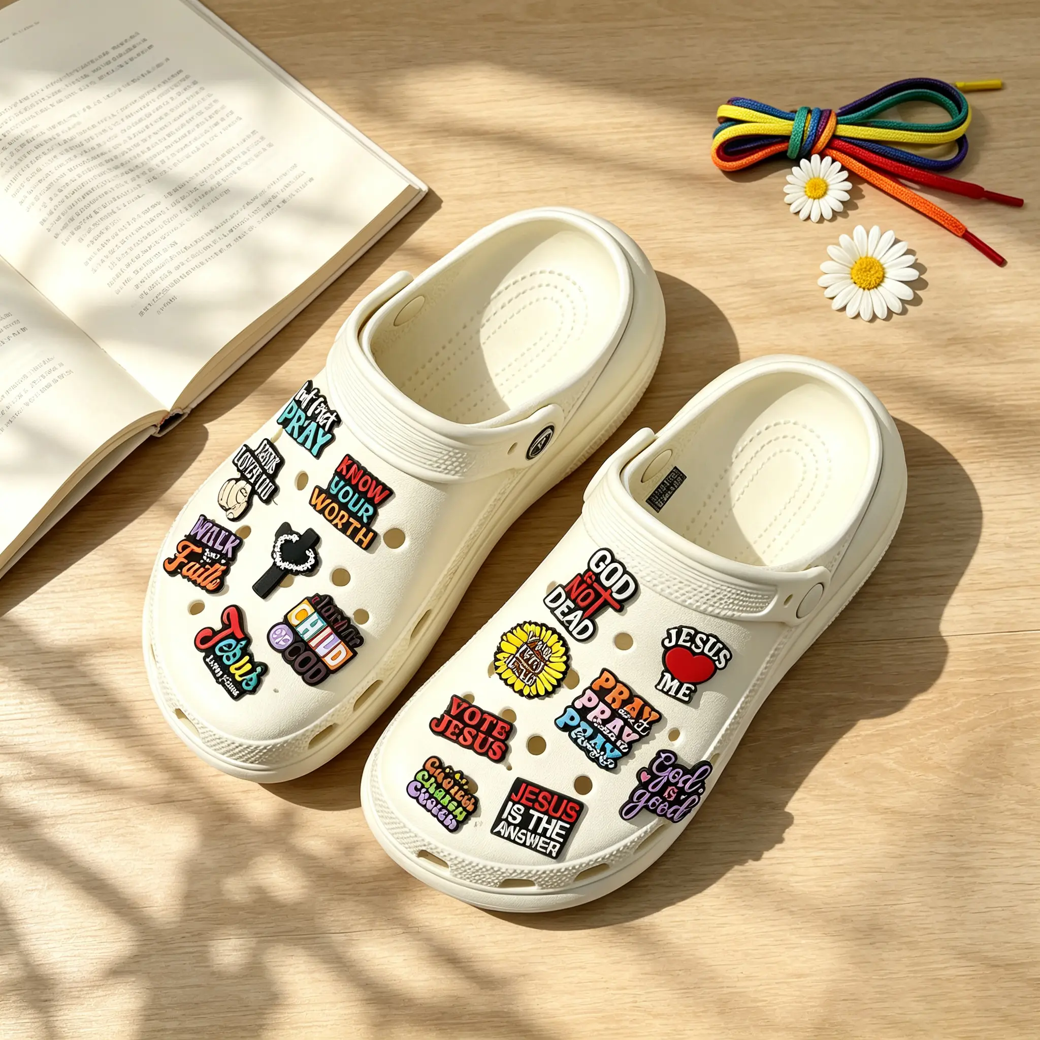 15 Pcs Religious Style Shoe Charms For Crocs Bubble Slides Sandals Jesus Vehicle Charms Decor for Men Women Boys Girls Ideal Party Favors Gifts for Birthday/New Year/Christmas/Halloween