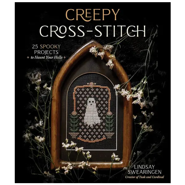 Dark Gothic Halloween Cross-Stitch Needlework Paperback Book - 25 Dark Witchy Folklore Patterns for Adults, Spooky Craft Projects, Year-Round Haunted Home Decor