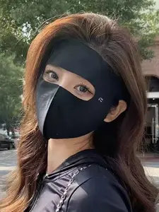 Full Face Sun Protection Mask, Antibacterial UV Blocking Ice Silk, Casual Solid Pattern, Ideal for Outdoor Use, Comfortable Fit