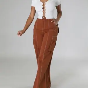 Gary High Waist Pants for Women - Fashionable Bottoms - Womenswear Cargo leg pant Comfort Fit target  flare cargo pants women