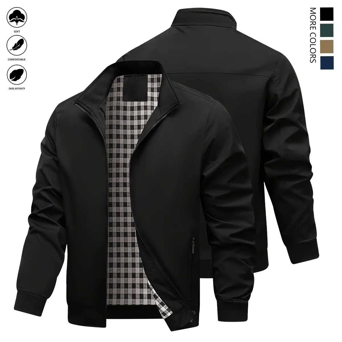 Spring and Autumn Fashion Men's Casual Jacket, Trend Men's College Jacket for Seasonal Wear, Men's Sports Top Jacket